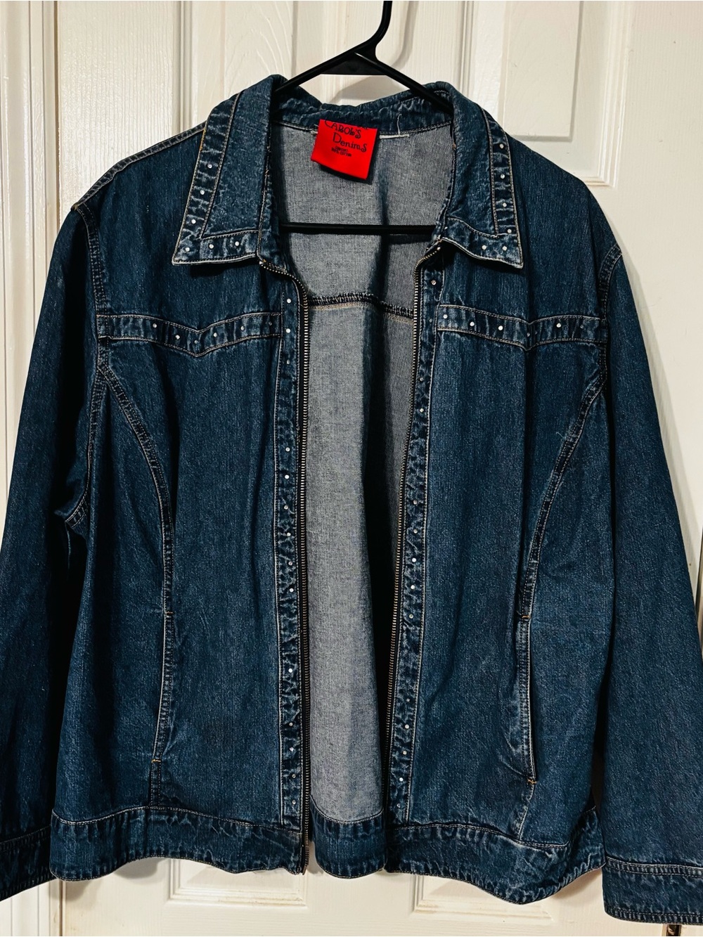 Carol's Denims Vintage Dark Wash Studded Denim Jacket